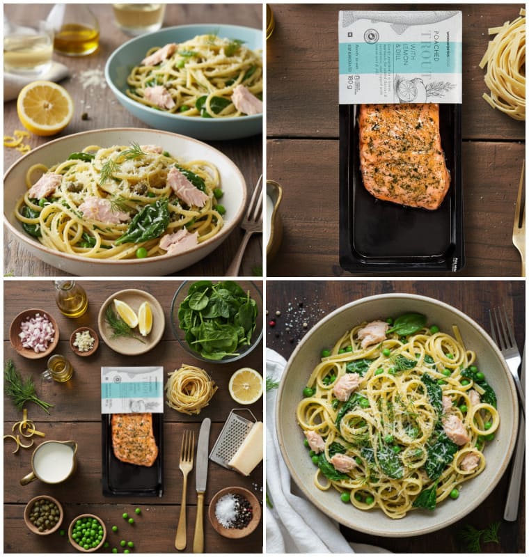 Poached Trout with Lemon & Dill Pasta